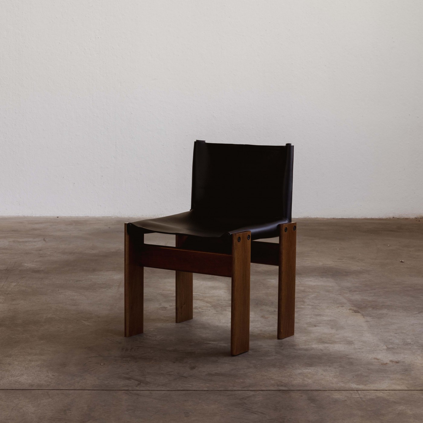 Afra & Tobia Scarpa "Monk" Chairs for Molteni, Black Leather, 1974, Set of 8, 1970s