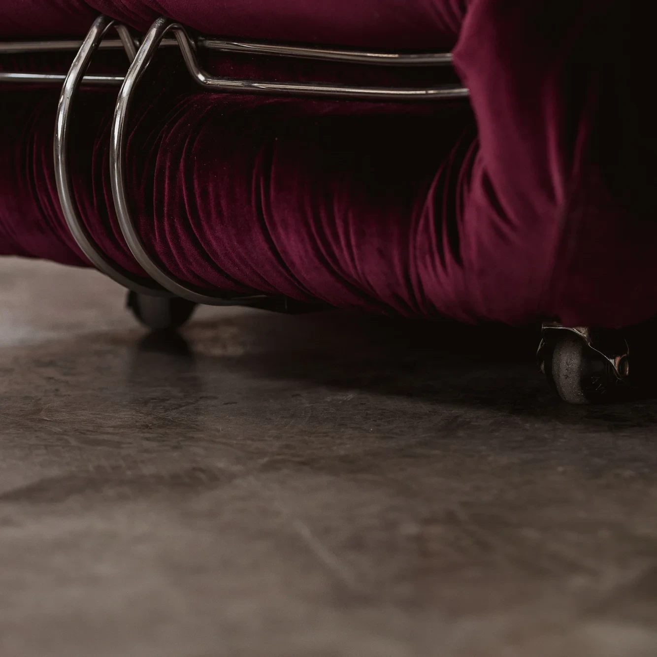 Afra & Tobia Scarpa "Soriana" easy chairs for Cassina, burgundy velvet, Italy, 1969, Set of 2, 1960s