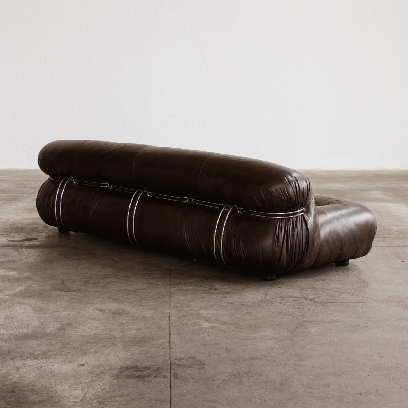 Afra & Tobia Scarpa “Soriana” Sofa for Cassina, Dark Brown Leather, 1969, 1969