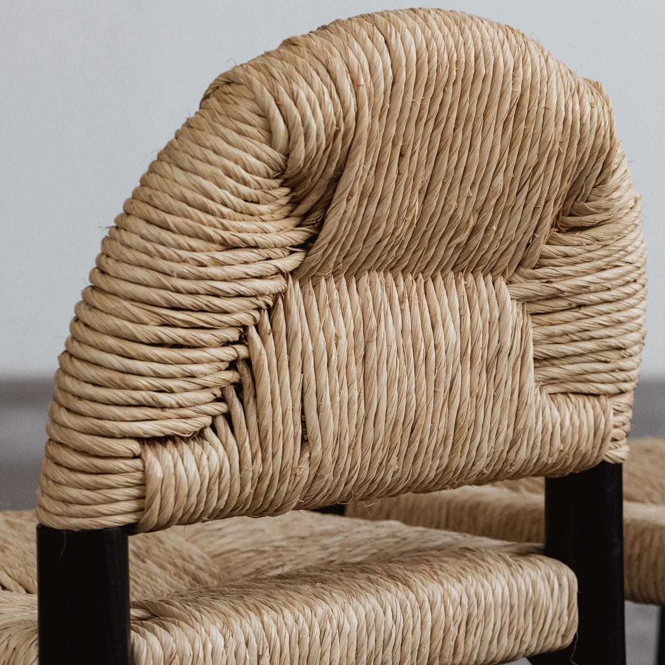 Alessandro Becchi “Toscanolla” Dining Chairs for Giovannetti, Black Ashwood, 1970, Set of 10, 1970