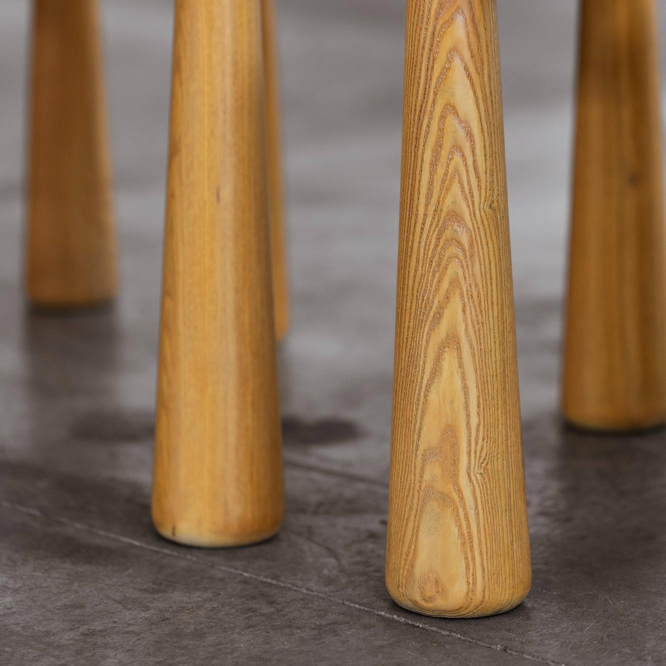 Alessandro Becchi “Toscanolla” Dining Chairs for Giovannetti, Light Brown Ashwood, 1970, Set of 12, 1970