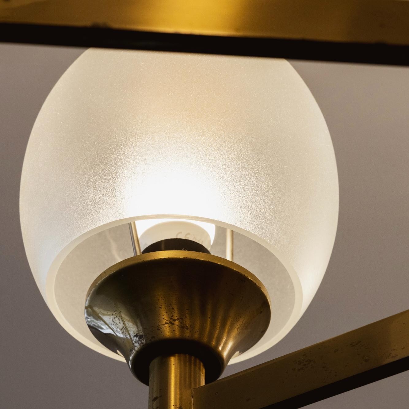 Angelo Lelii Brass Chandelier for Arredoluce, 1950, 1950