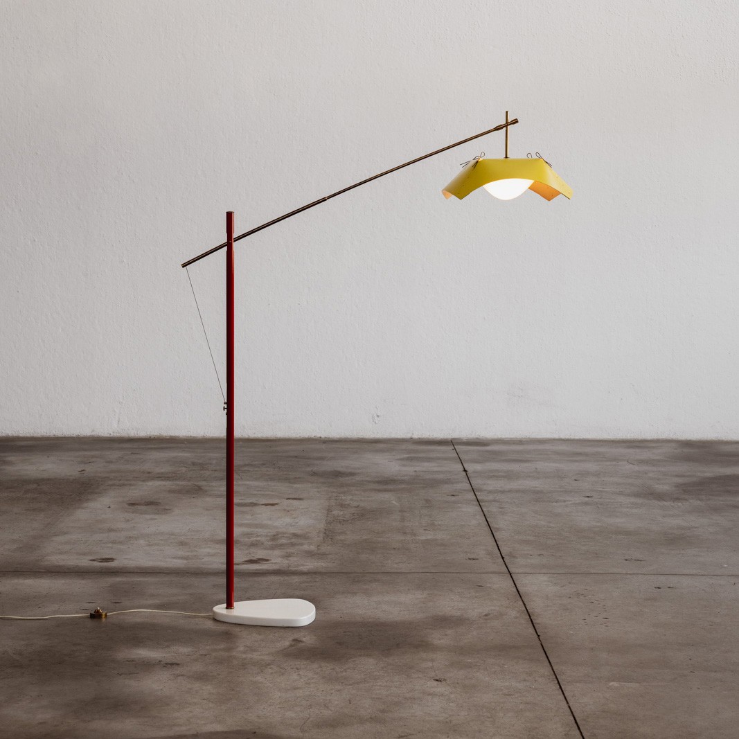 Angelo Lelii Rare Floor Lamp for Arredoluce, 1950s, 1950s