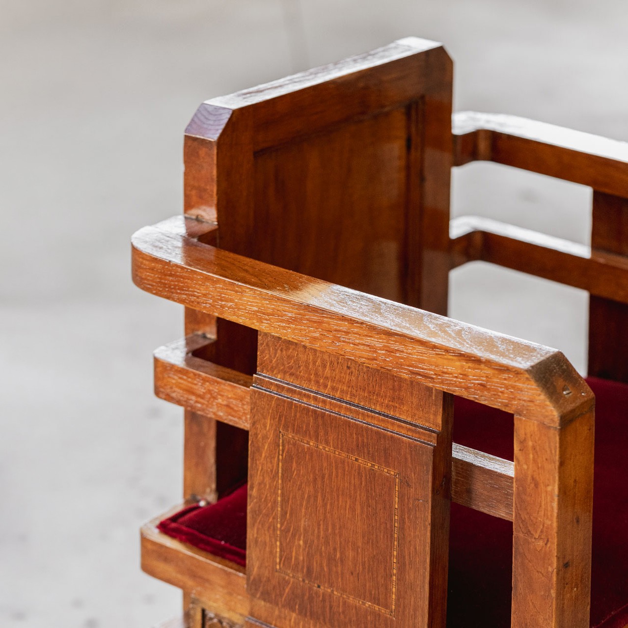 Architectural Art Deco Chairs, Italy, 1930s, Set of 2, 1930s