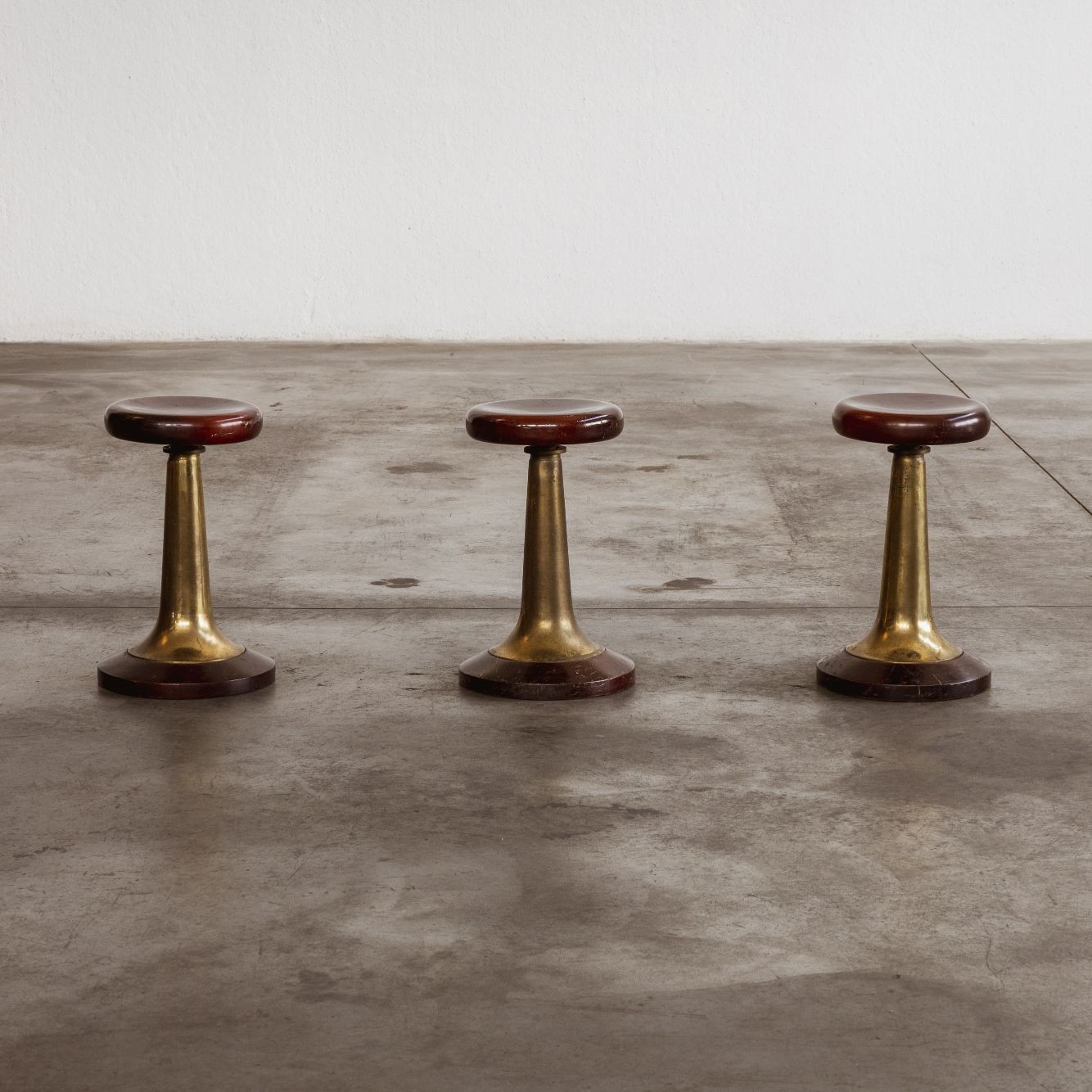 Art Deco Boat Stools, 1930s, Set of 3, 1930s