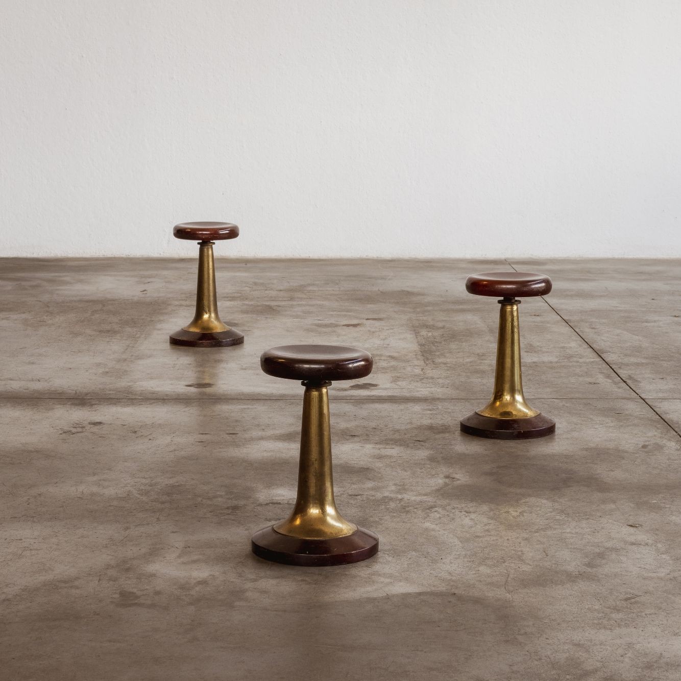 Art Deco Boat Stools, 1930s, Set of 3, 1930s