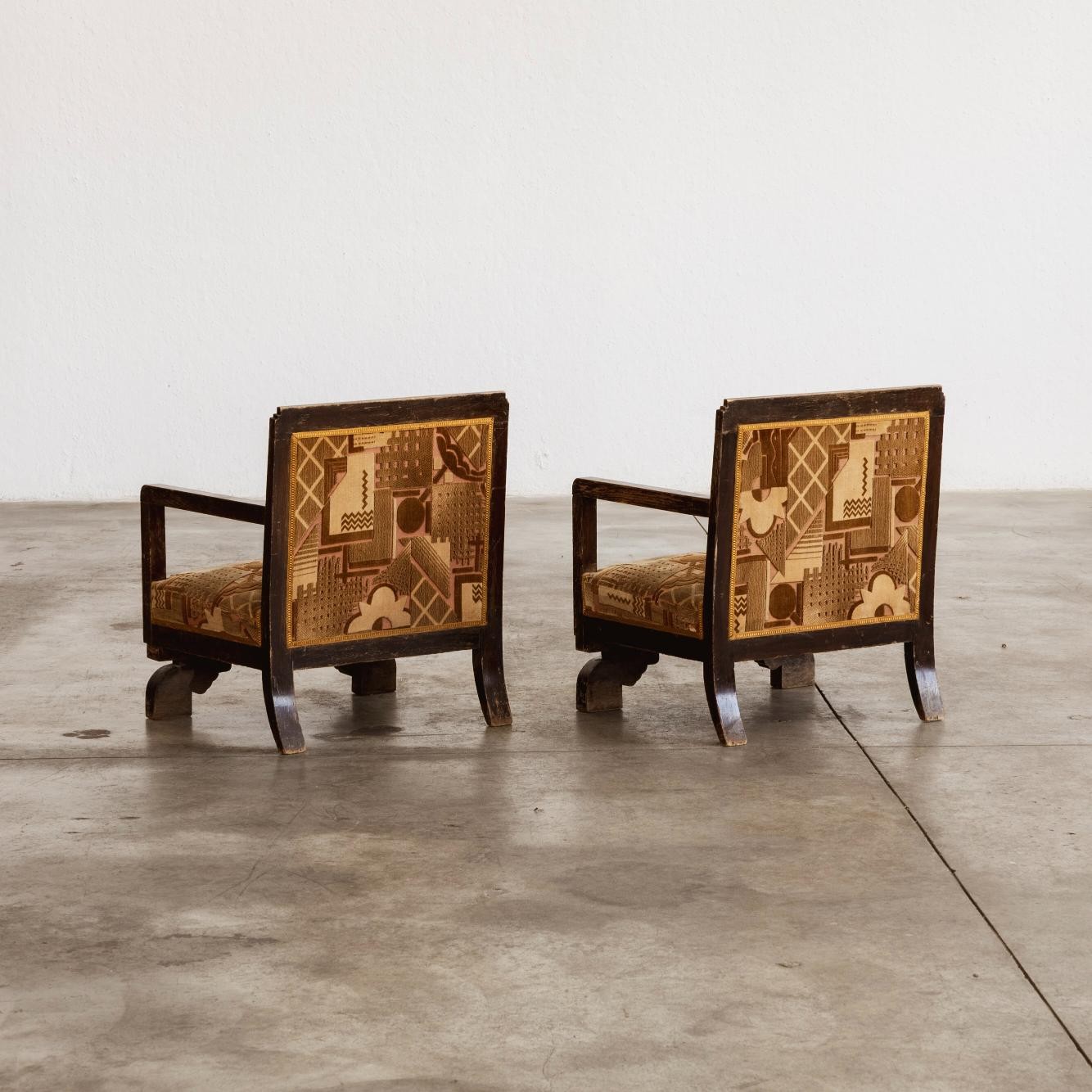 Art Deco Colonial Armchairs, 1930s, set of 2, 1930s