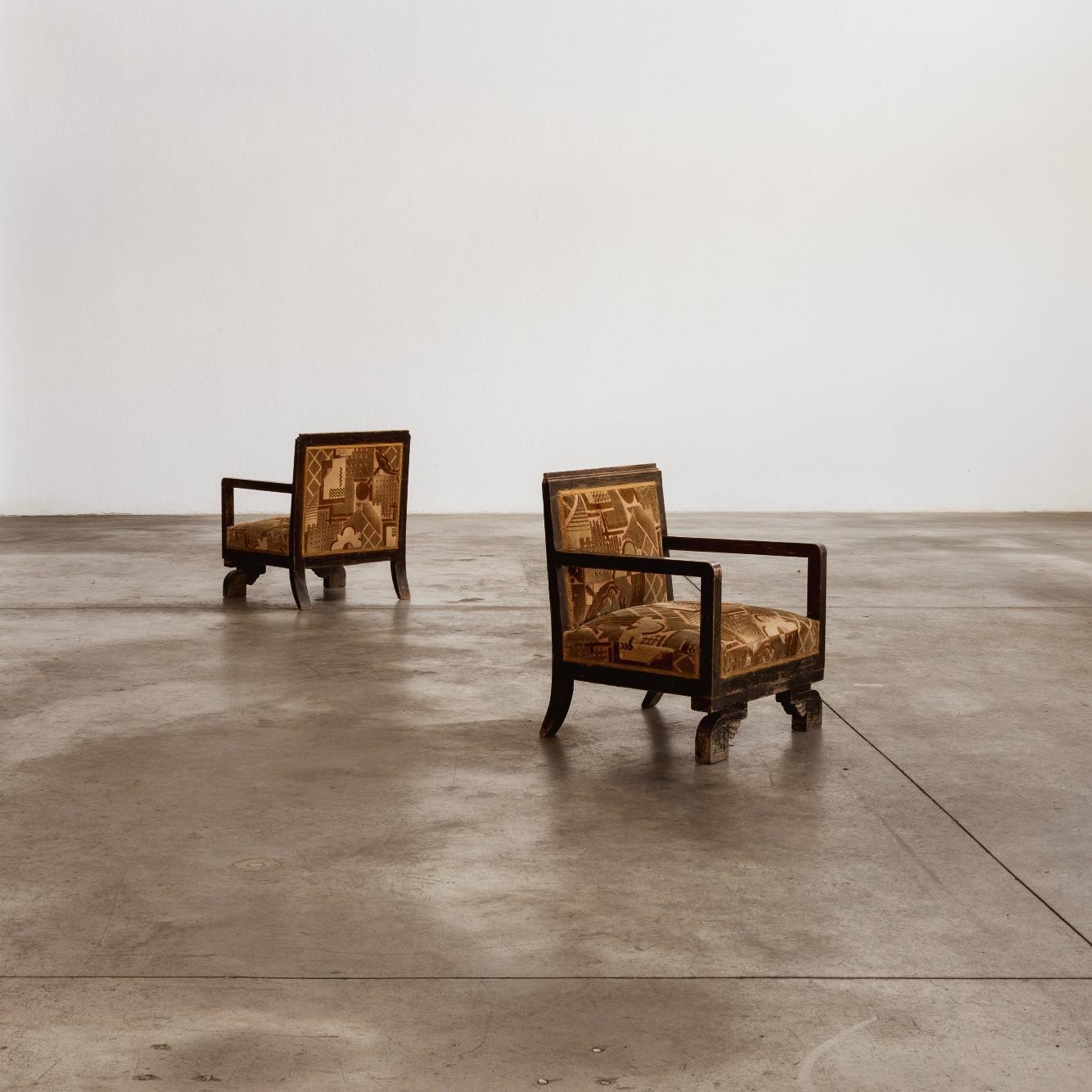 Art Deco Colonial Armchairs, 1930s, set of 2, 1930s