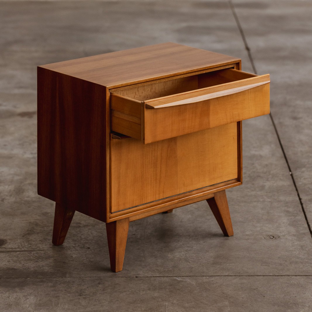 Brutalist Mid-Century Nightstands in the Style of Paolo Buffa, 1950s, set of 2, 1950s