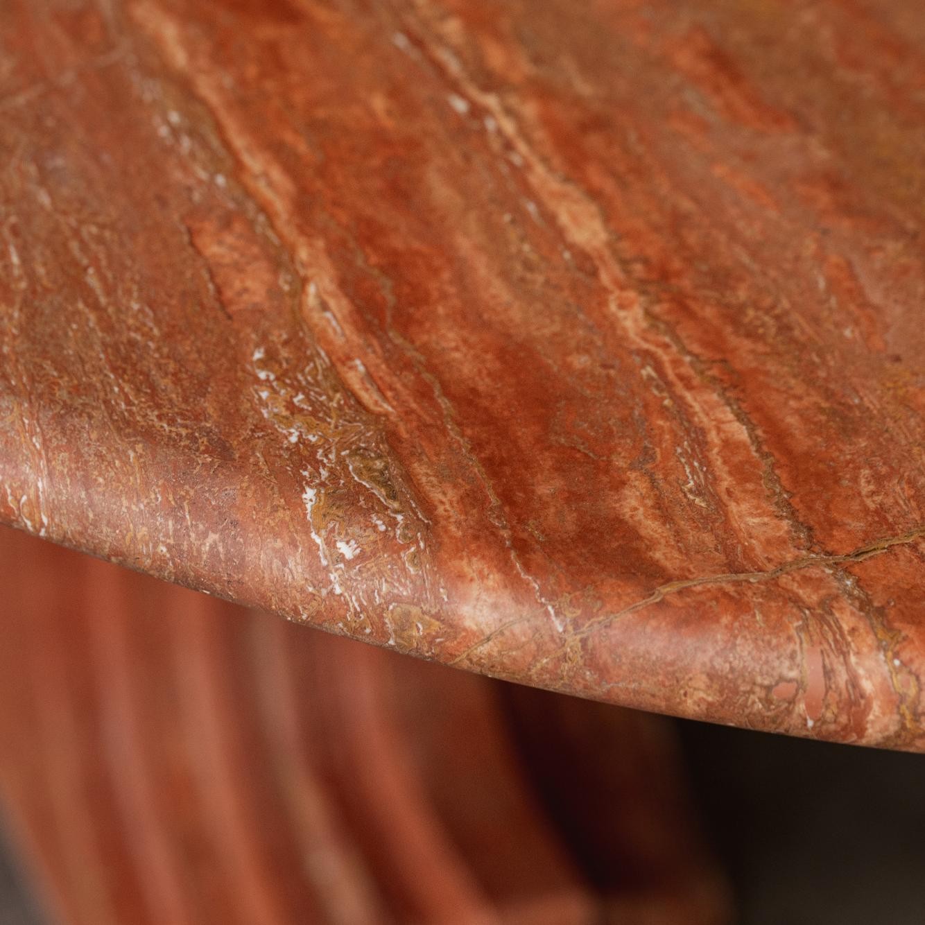 Carlo Scarpa “Argo” Oval Table for Simon Gavina, Red Travertine, 1975, 1975