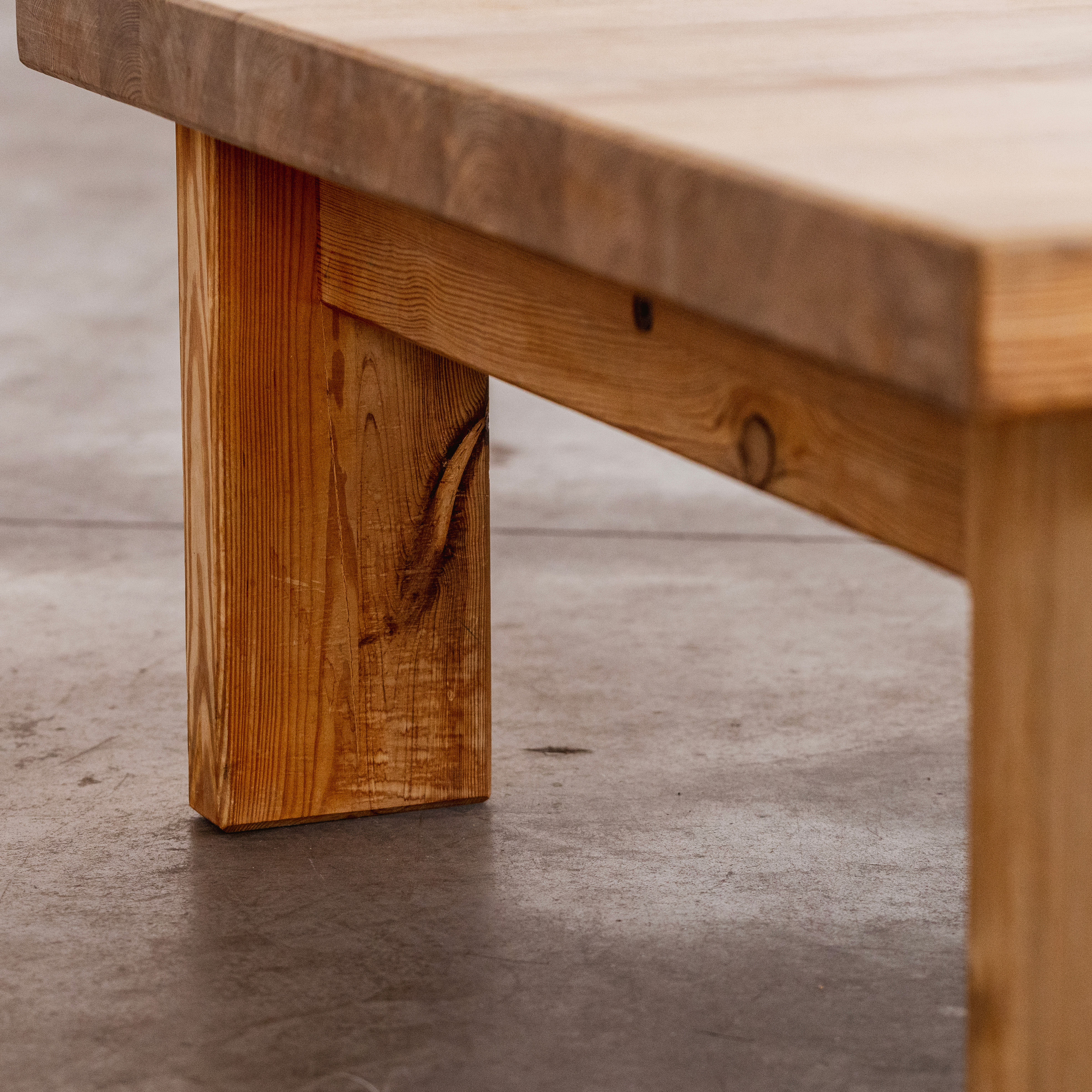 Christian Durupt Solid Coffee Table in Pine Wood, France, 1965, 1965