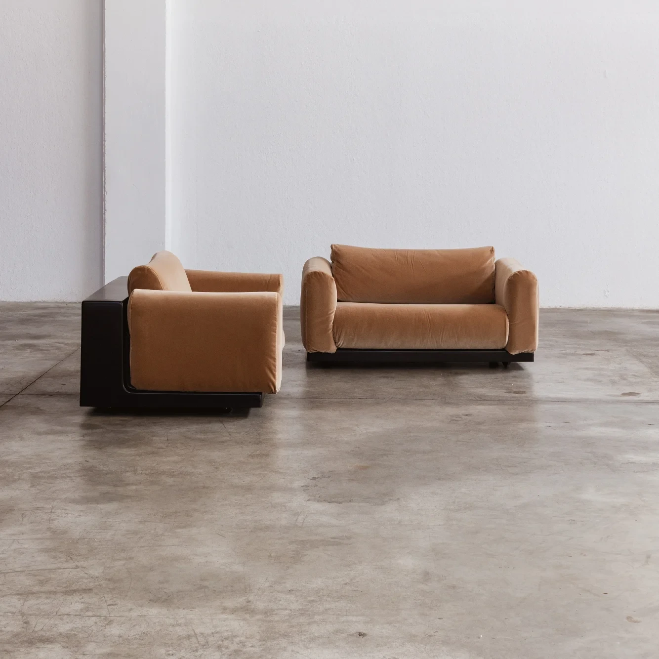 Cini Boeri "Gradual System" Armchairs for Gavina, Camel Velvet, 1970, Set of 2, 1970