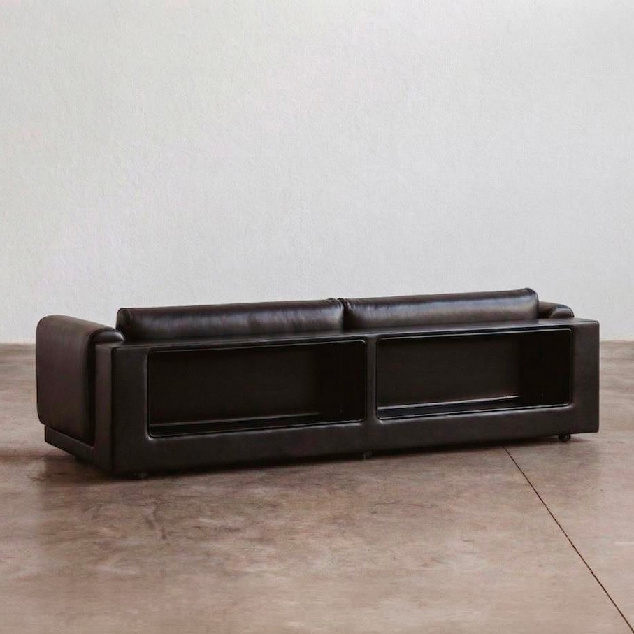 Cini Boeri "Gradual System" Sofa for Gavina, Black Leather, 1970, 1970