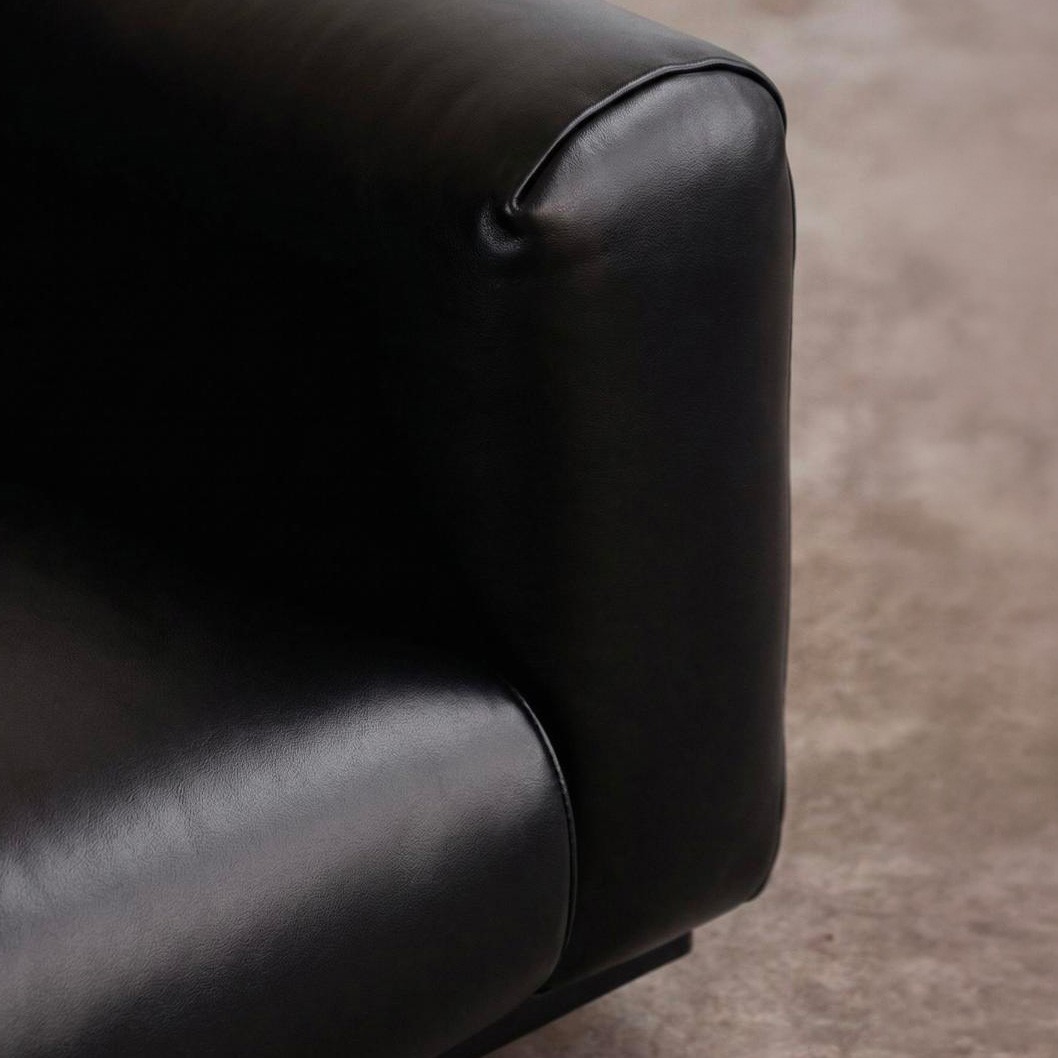 Cini Boeri "Gradual System" Sofa for Gavina, Black Leather, 1970, 1970