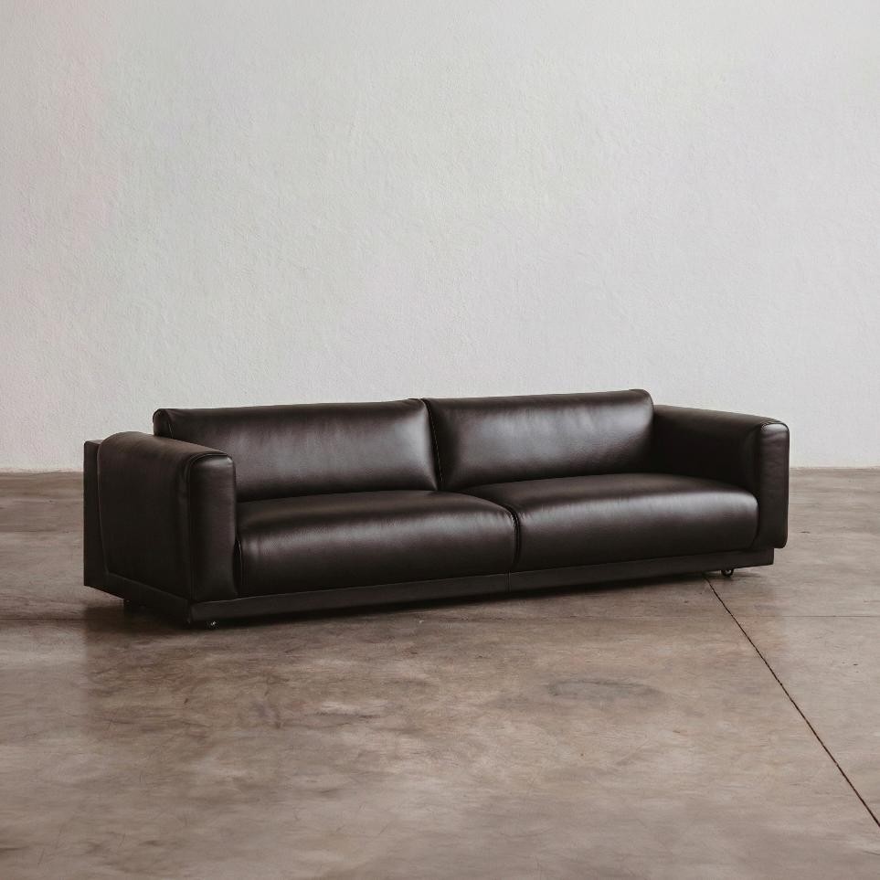 Cini Boeri "Gradual System" Sofa for Gavina, Black Leather, 1970, 1970