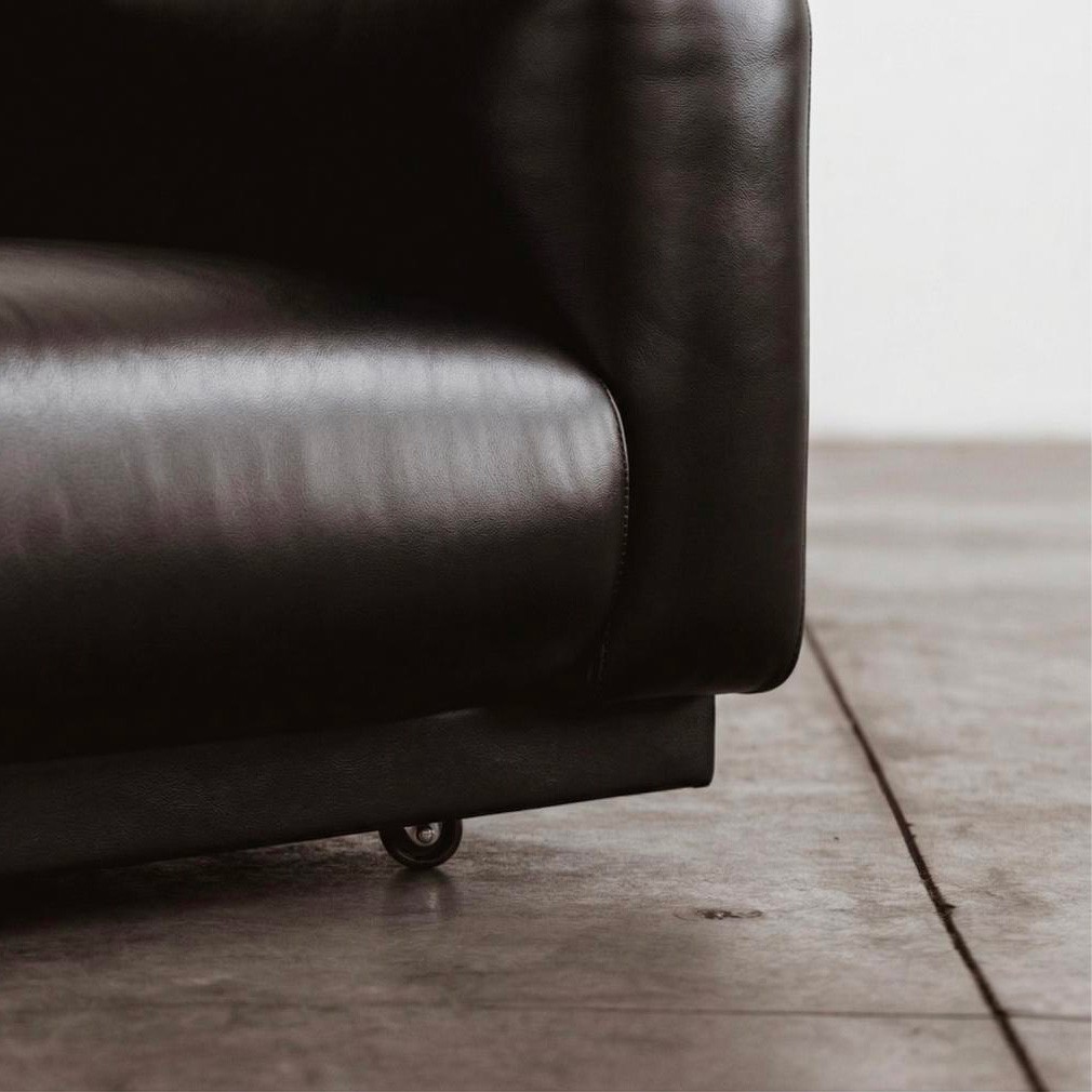 Cini Boeri "Gradual System" Sofa for Gavina, Black Leather, 1970, 1970