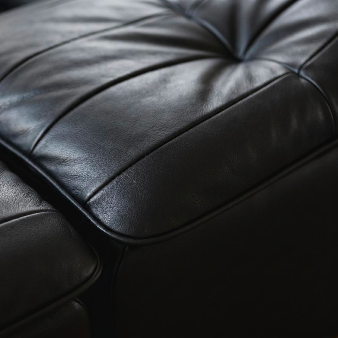 De Sede "DS-11" Modular Sofa, Black Leather, 1970, Set of 6, 1970