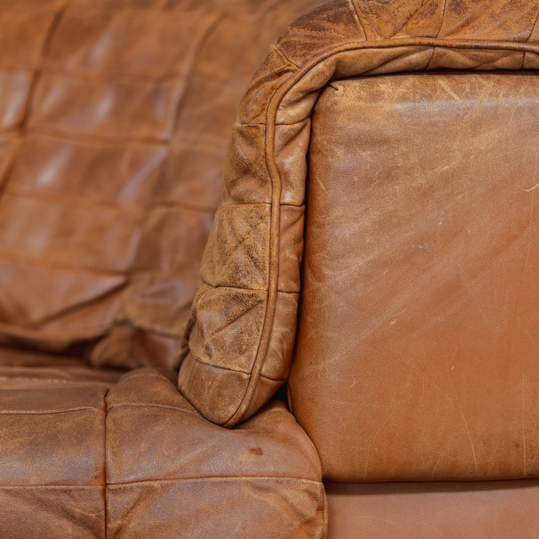 De Sede "DS-11" Modular Sofa, Cognac Leather, 1970, Set of 8, 1970