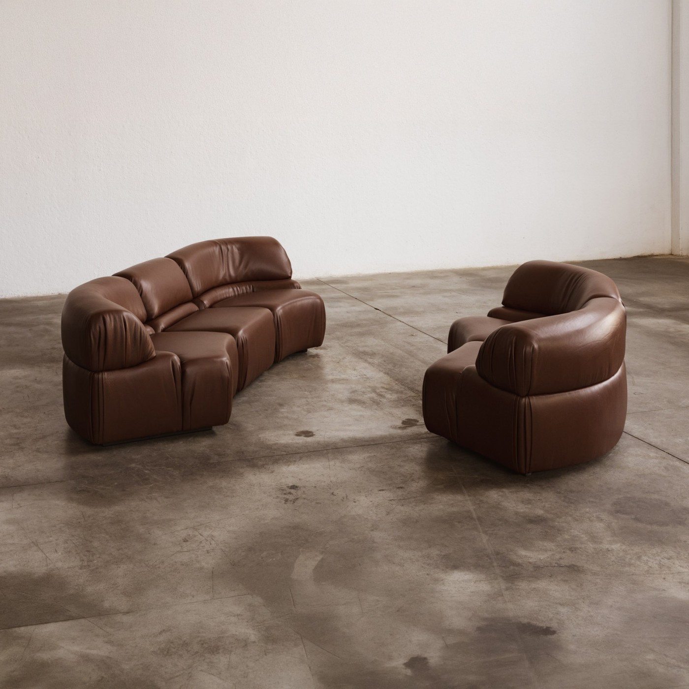 De Sede “DS-28 Cosmos” Modular Sofa for De Sede, Brown Leather, Switzerland, 1970, 1970