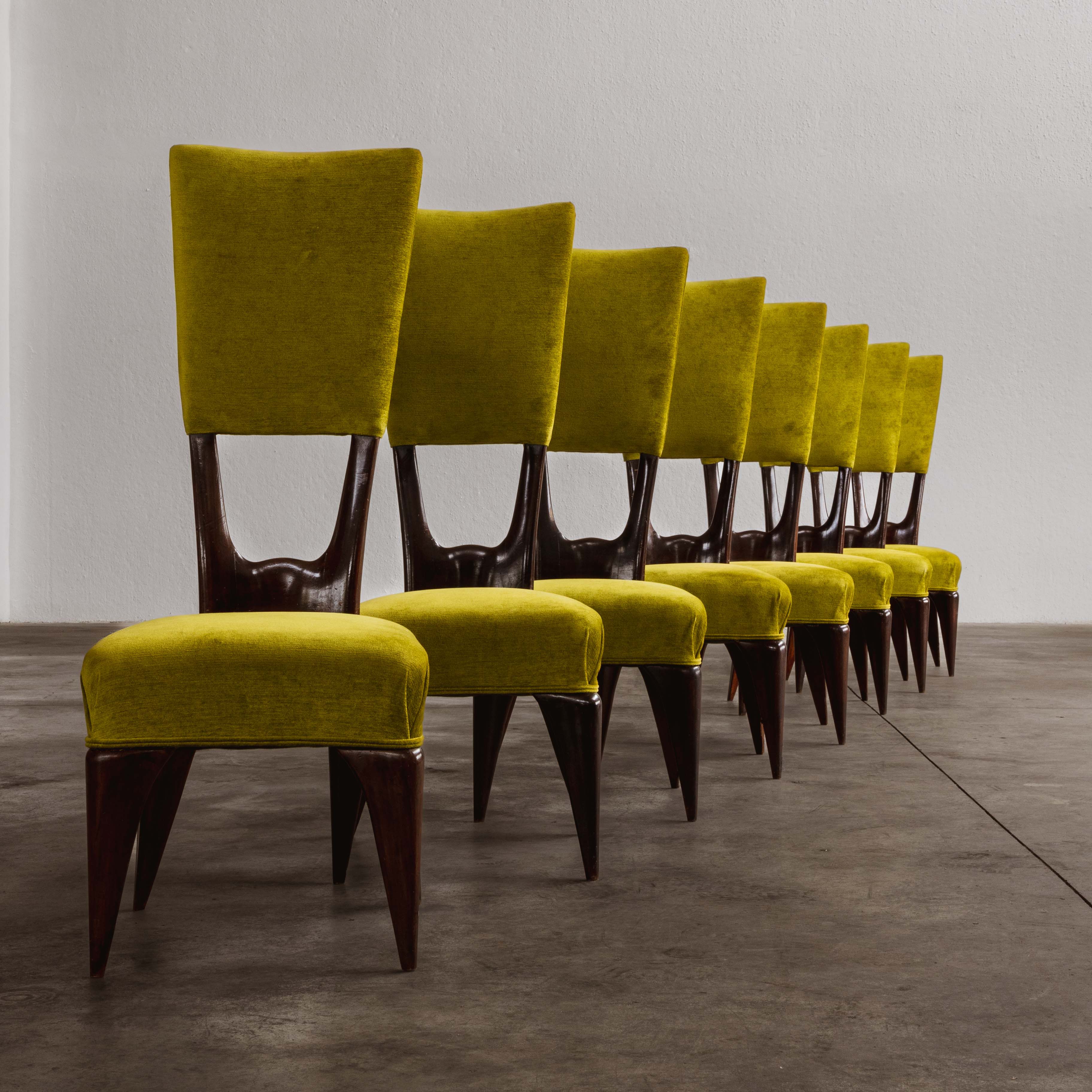 Dining Chairs in the Style of Vittorio Valabrega, 1950s, Set of 8, 1950s