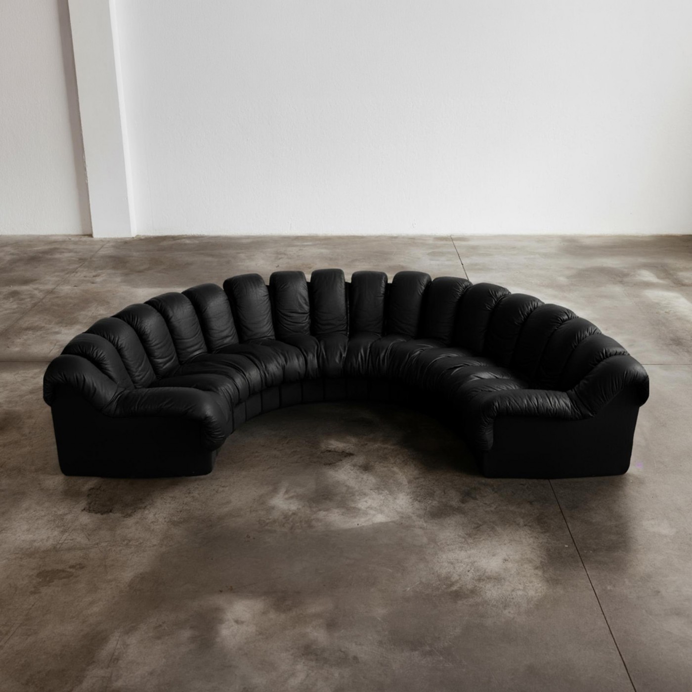 DS-600 “Snake” Sofa for De Sede, Black Leather, 1972, 1972