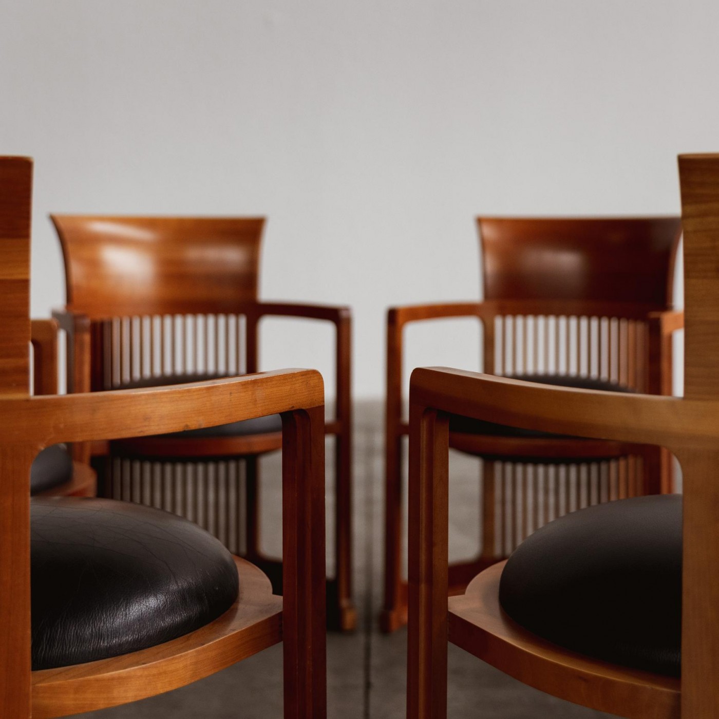 Frank Lloyd Wright "Barrel" Chairs for Cassina, 1937, Set of 6, 1937