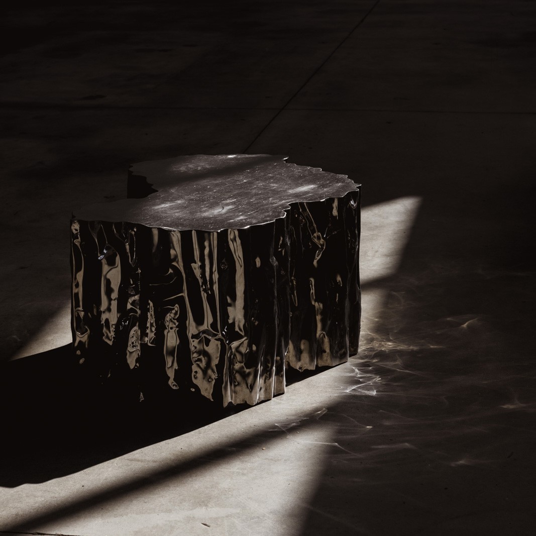 Freeform Sculptural Table in Chromed Metal, 1990s, 1990s