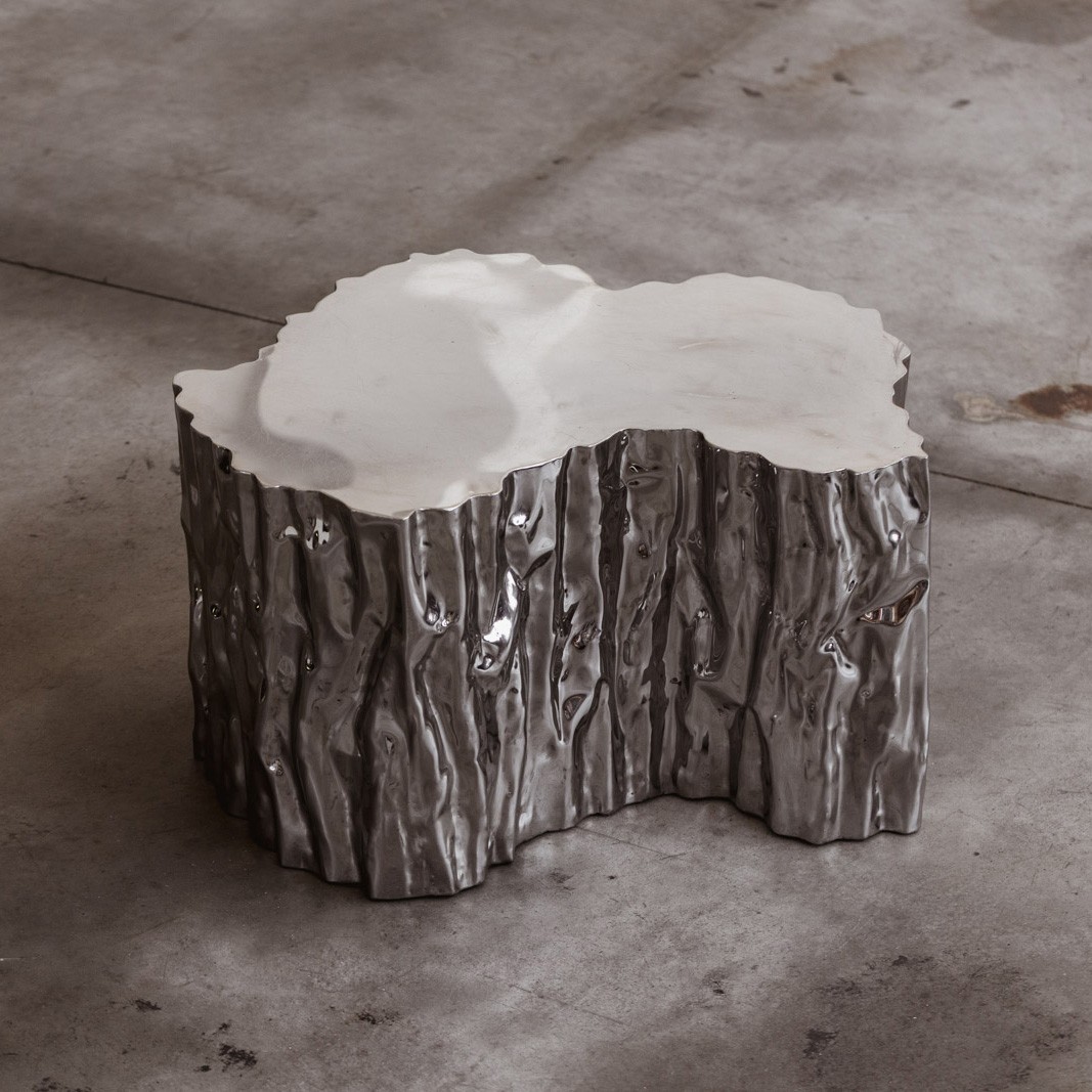 Freeform Sculptural Table in Chromed Metal, 1990s, 1990s