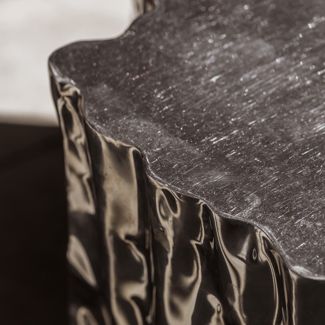 Freeform Sculptural Table in Chromed Metal, 1990s, 1990s
