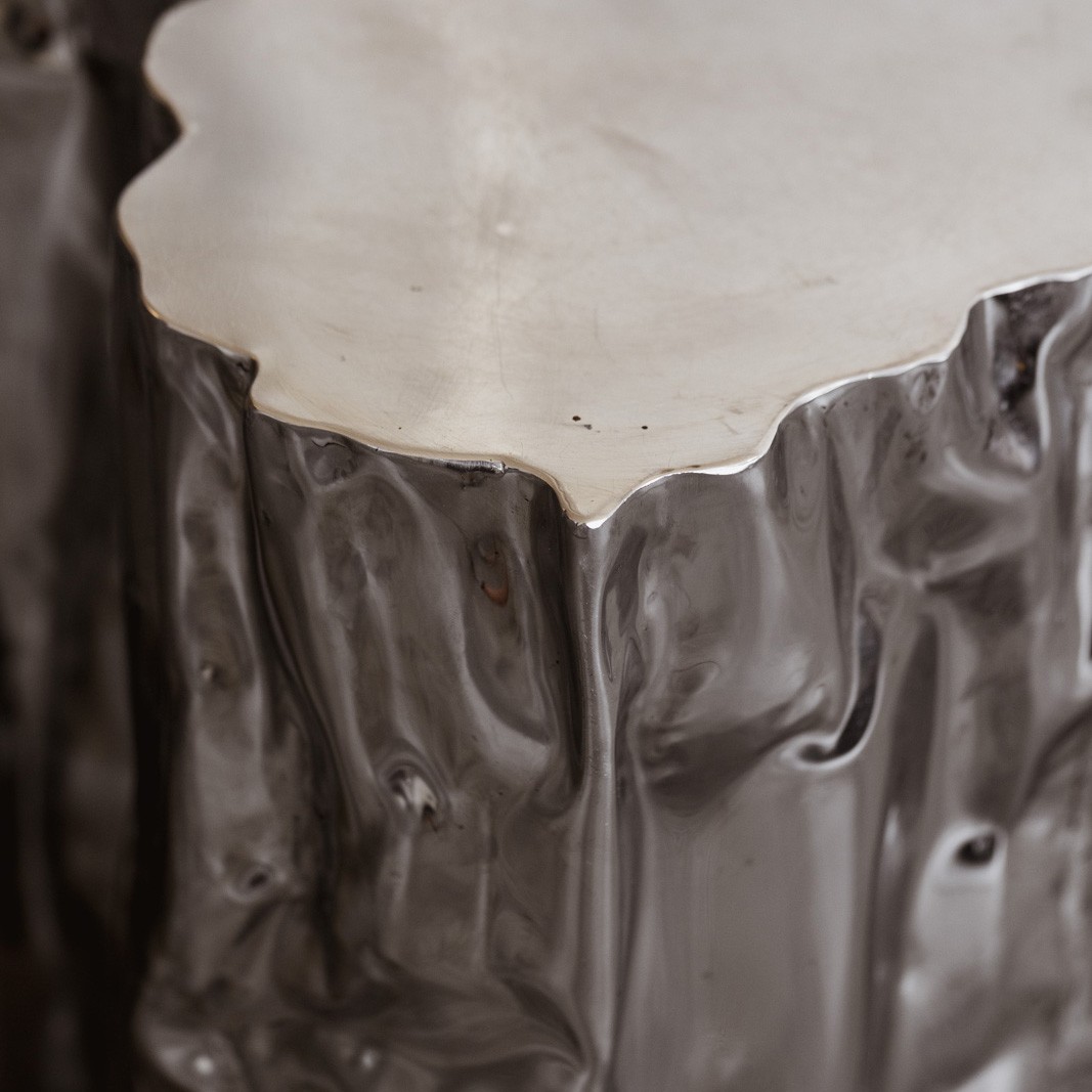 Freeform Sculptural Table in Chromed Metal, 1990s, 1990s