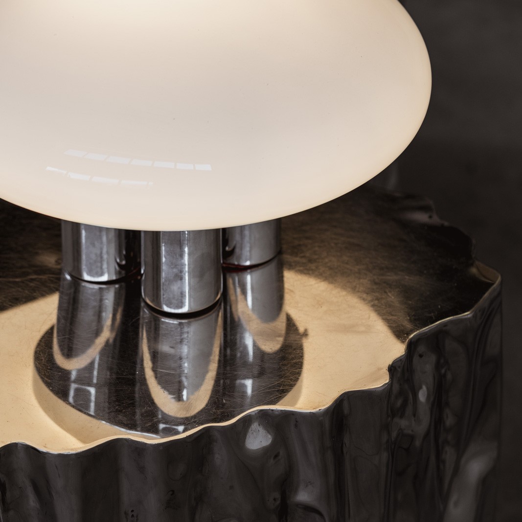 Freeform Sculptural Table in Chromed Metal, 1990s, 1990s