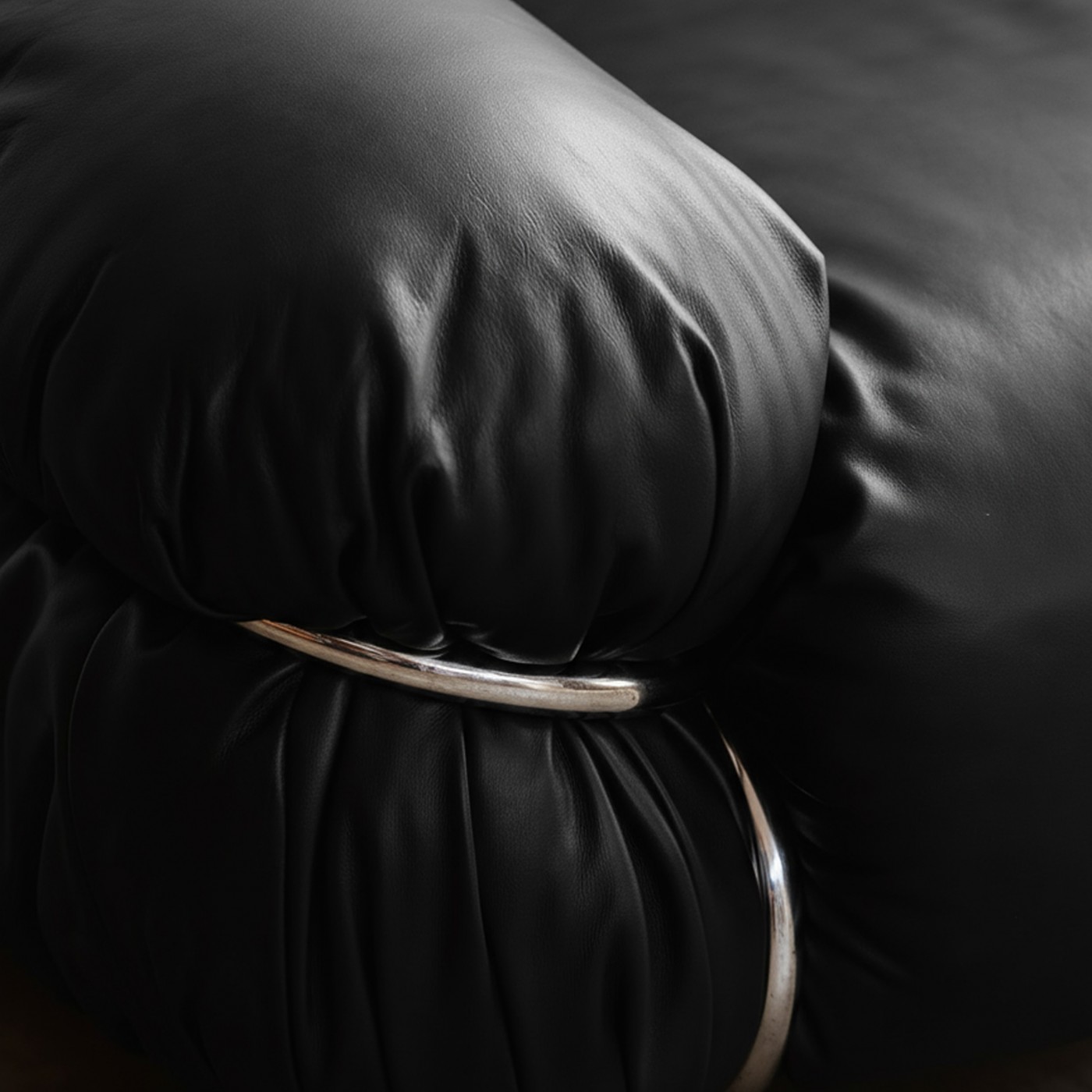 Gianfranco Frattini “Sesann” Sofa for Cassina, Black Leather, 1969, 1969