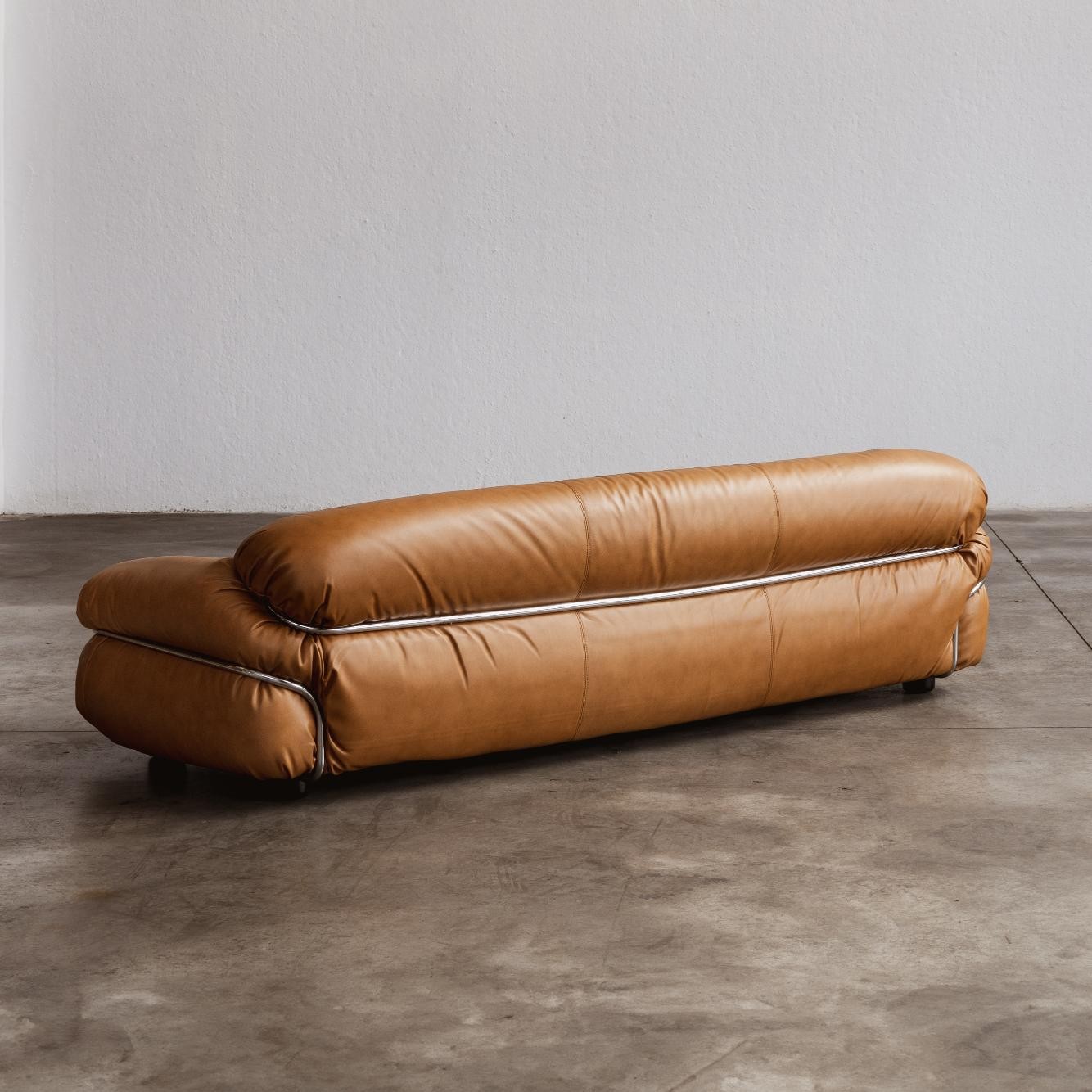 Gianfranco Frattini “Sesann” Sofa for Cassina, Cognac Leather, 1969, 1969