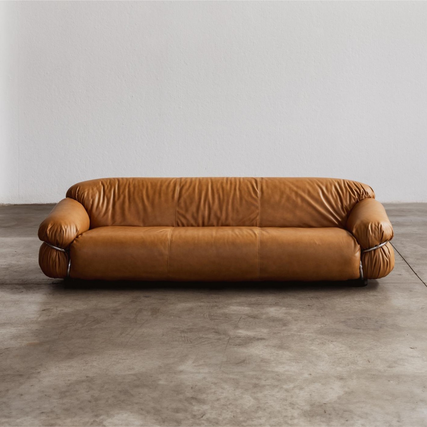 Gianfranco Frattini “Sesann” Sofa for Cassina, Cognac Leather, 1969, 1969