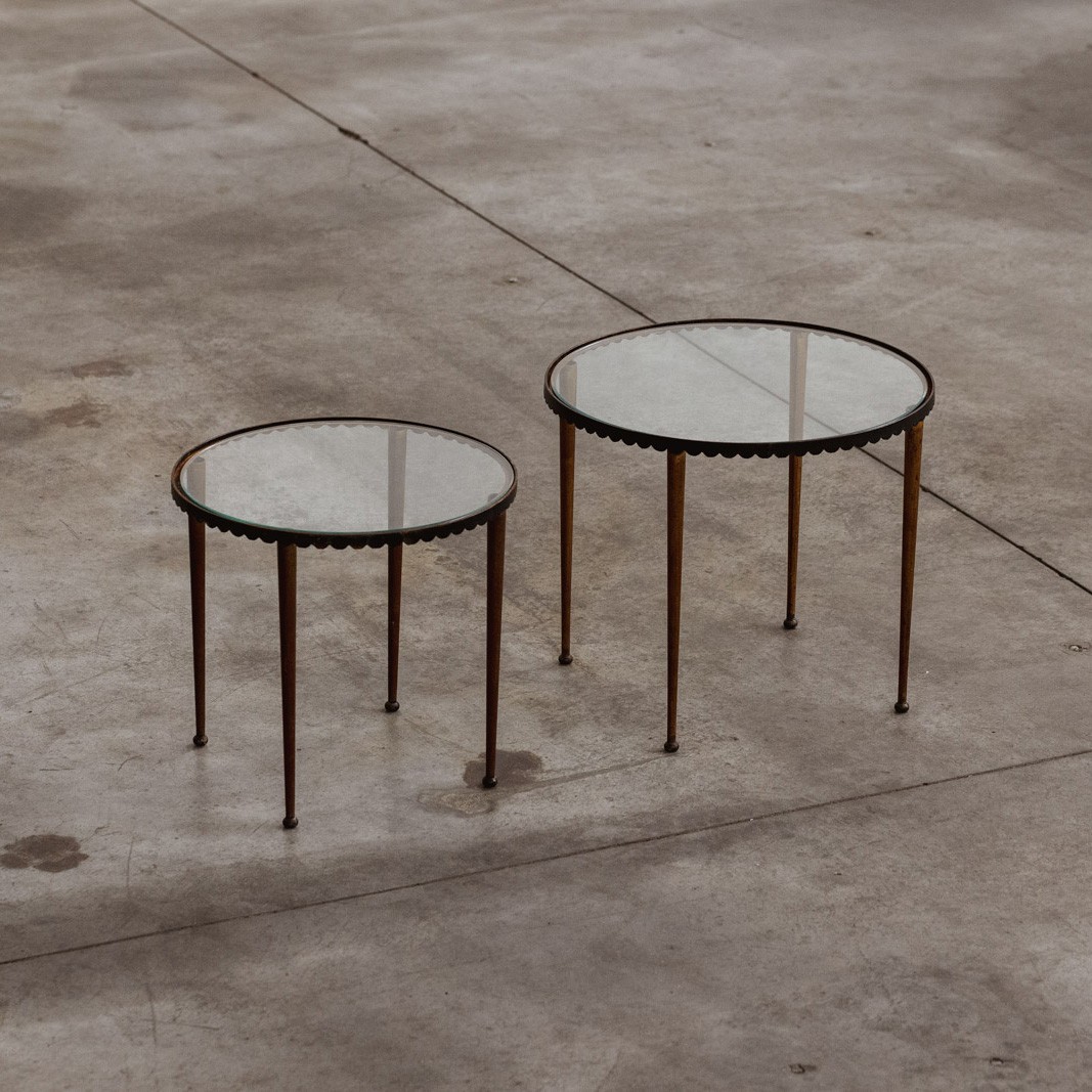 Gilbert Poillerat Art Deco Side Tables, 1940s, Set of 2, 1940s