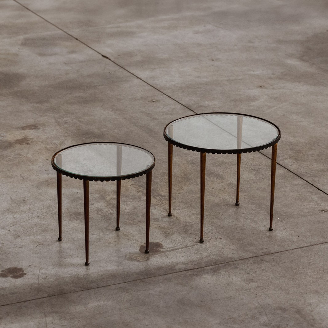 Gilbert Poillerat Art Deco Side Tables, 1940s, Set of 2, 1940s