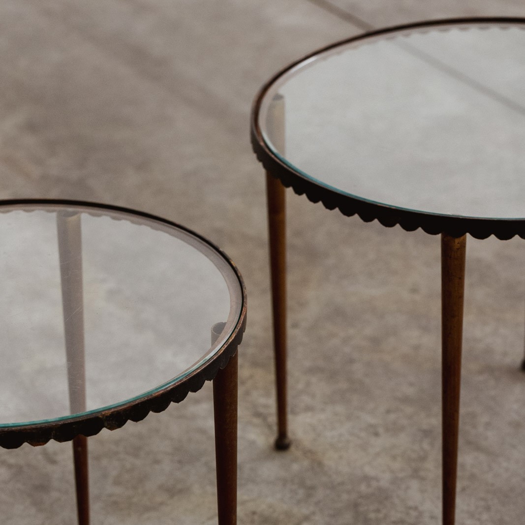 Gilbert Poillerat Art Deco Side Tables, 1940s, Set of 2, 1940s