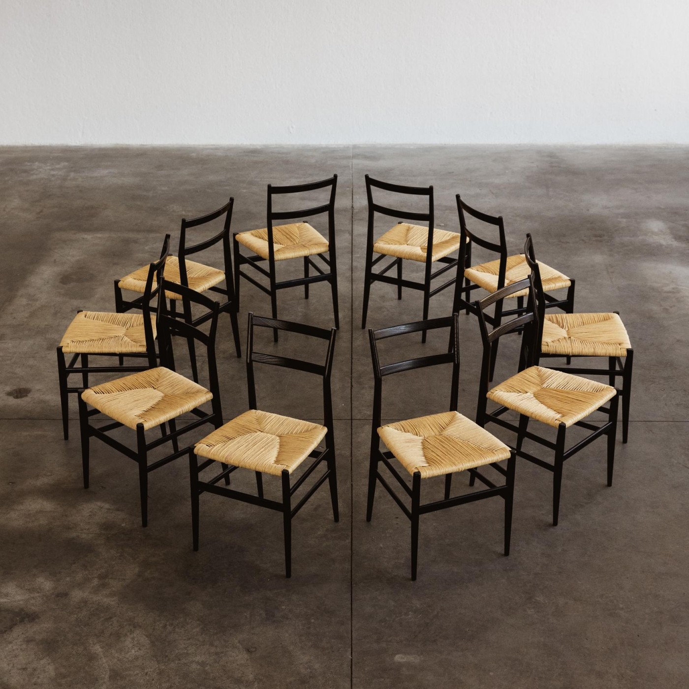 Gio Ponti 646 "Leggera" Dining Chairs for Cassina, 1952, Set of 12, 1952