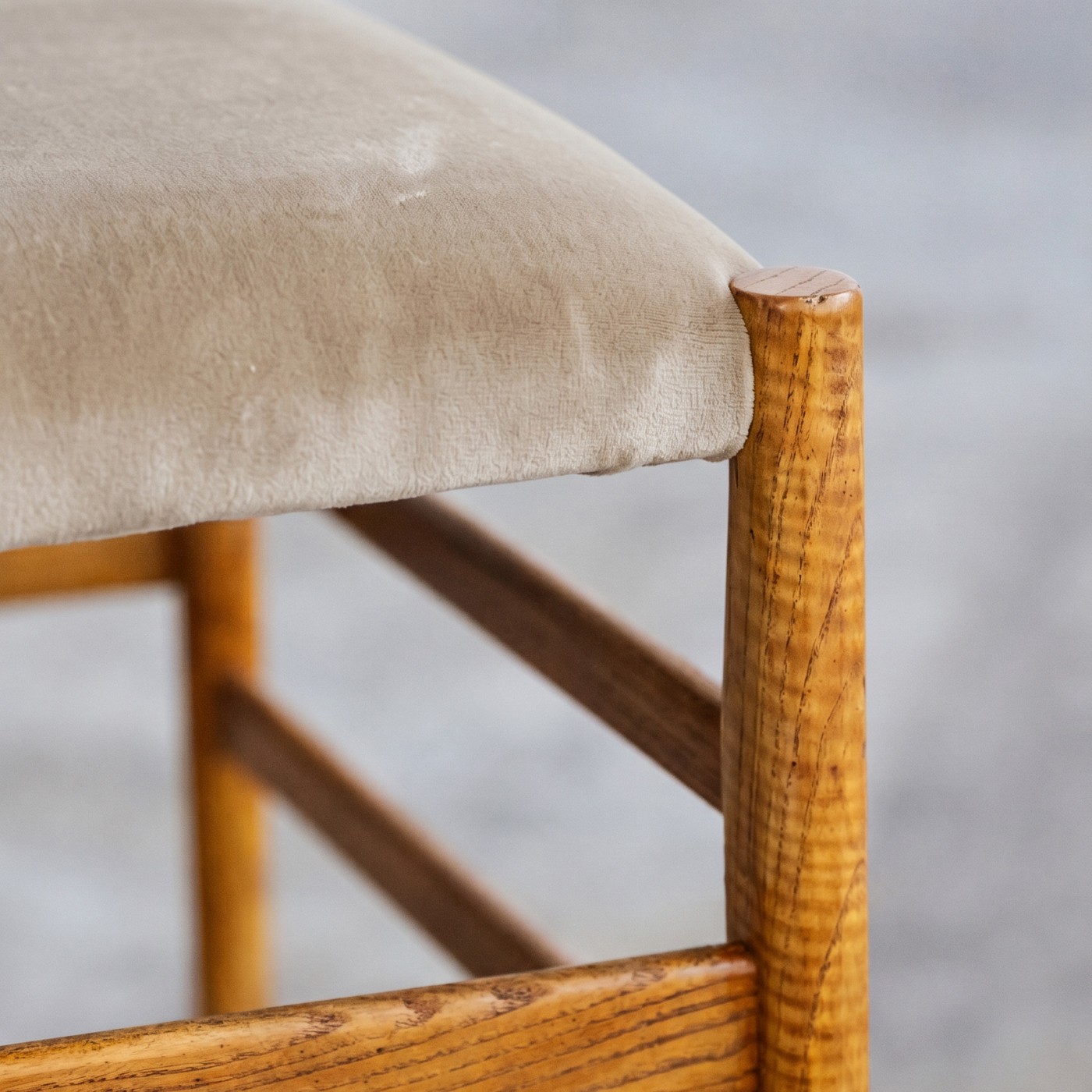 Gio Ponti 646 "Leggera" Dining Chairs for Cassina, Sand Beige Velvet, 1952, Set of 6, 1952