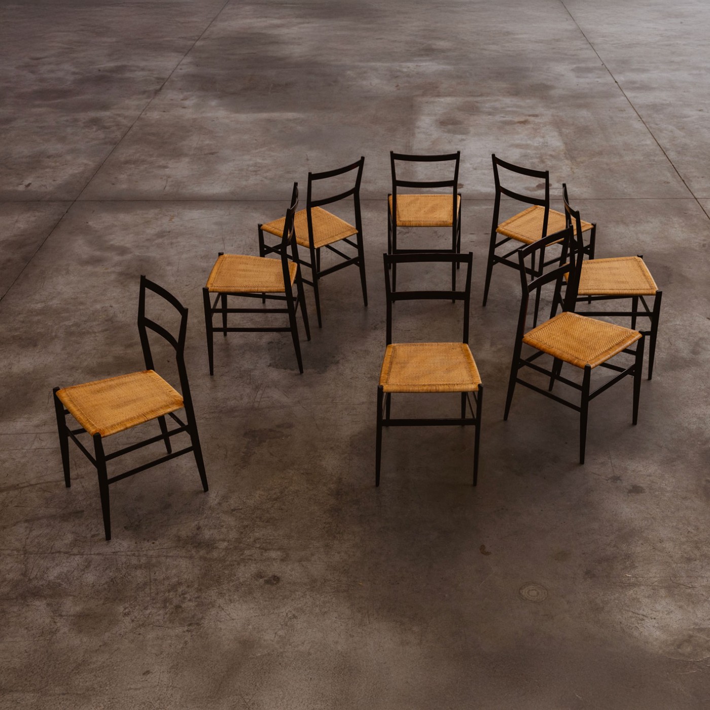 Gio Ponti 699 “Superleggera” Dining Chairs for Cassina, 1957, Set of 8, 1957