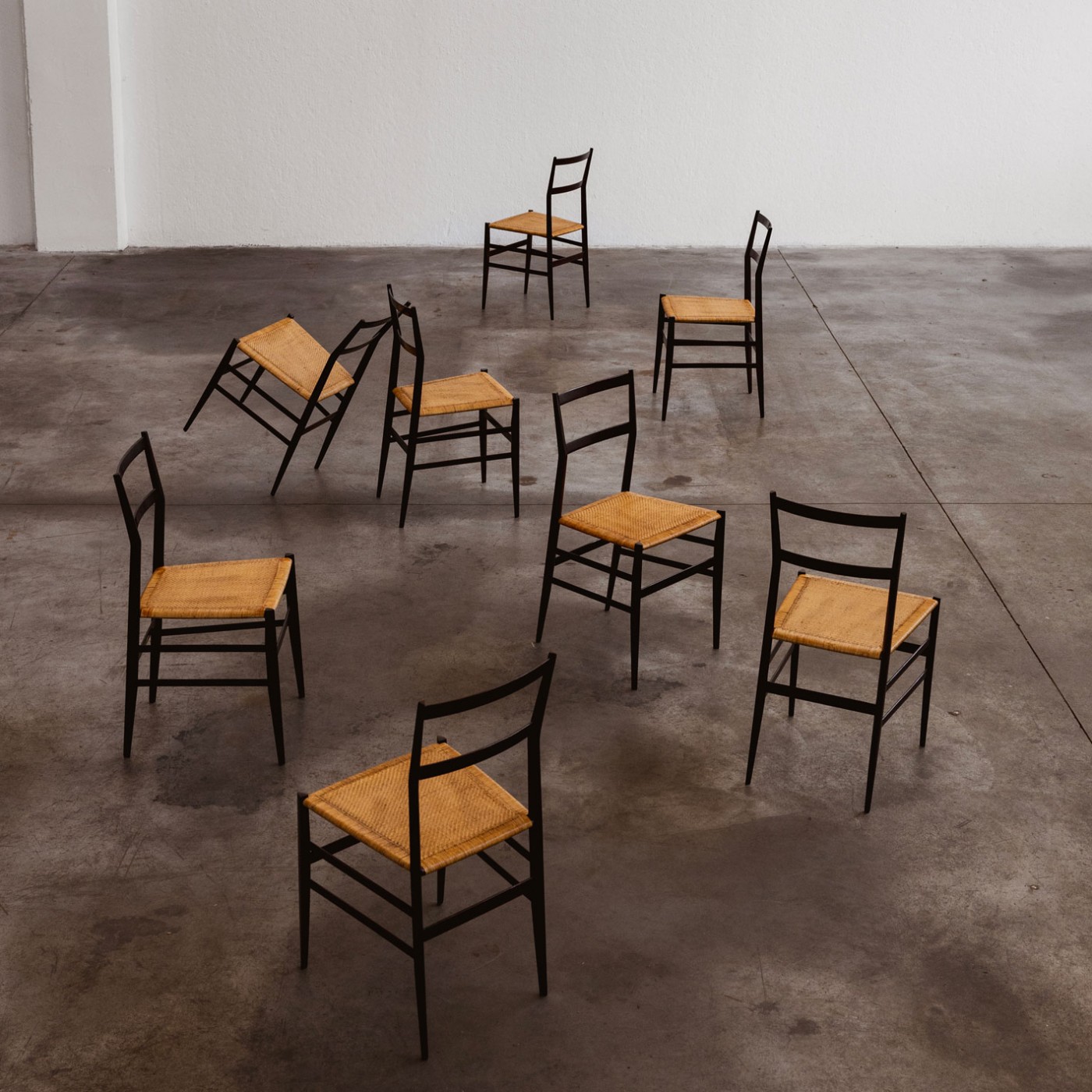 Gio Ponti 699 “Superleggera” Dining Chairs for Cassina, 1957, Set of 8, 1957