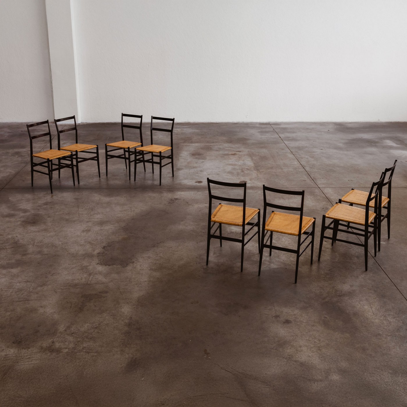 Gio Ponti 699 “Superleggera” Dining Chairs for Cassina, 1957, Set of 8, 1957