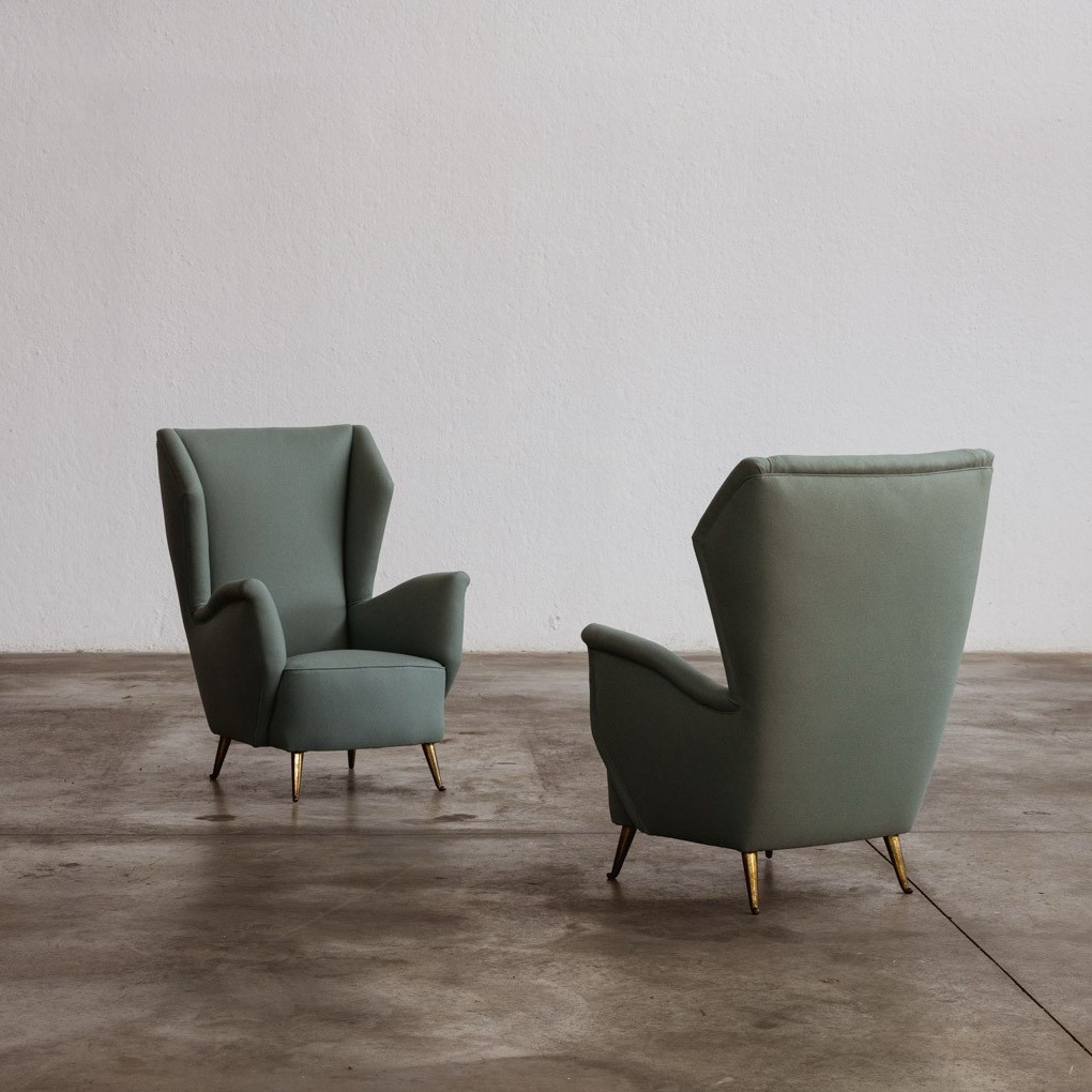 Gio Ponti Armchairs for ISA Bergamo, Italy, 1952, Set of 2, 1952
