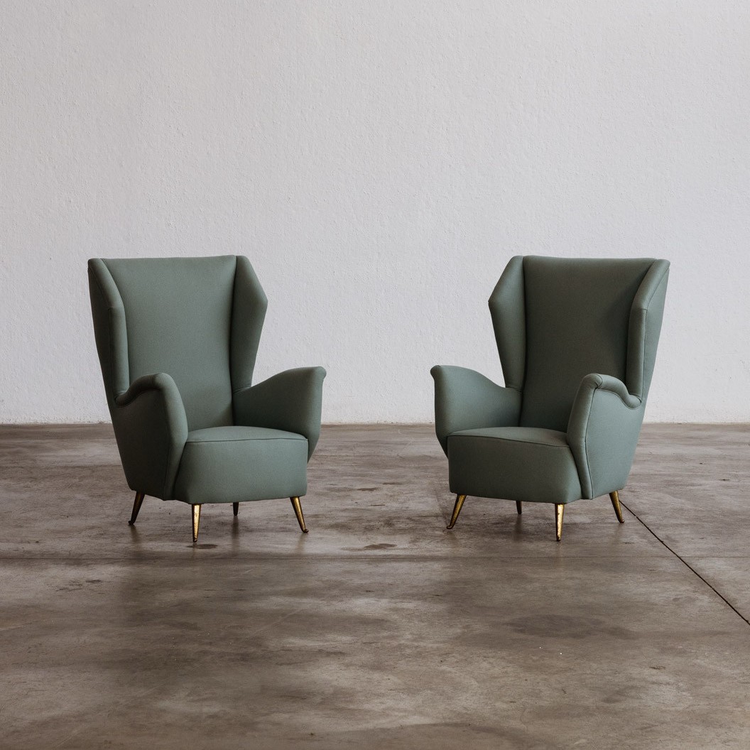 Gio Ponti Armchairs for ISA Bergamo, Italy, 1952, Set of 2, 1952