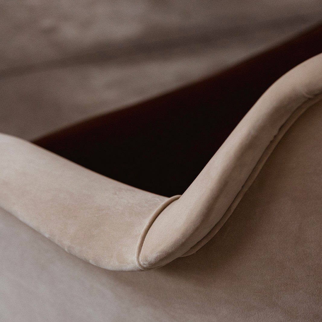 Gio Ponti Curved Sofa for Casa e Giardino, Velvet, 1956, Attributed, 1956