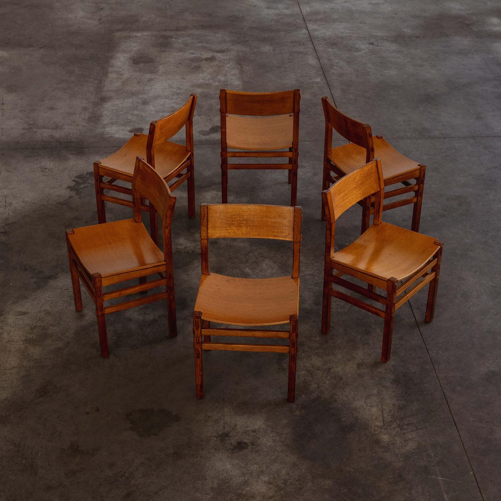 Giuseppe Rivadossi Dining Chairs for Officina Rivadossi, 1980, Set of 6, 1980