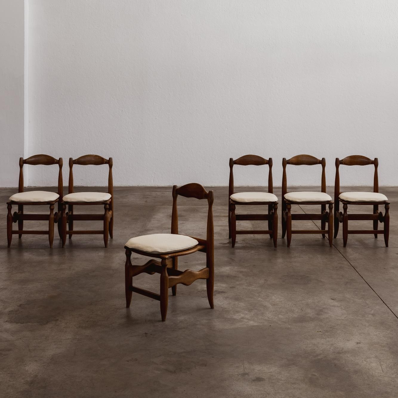 Guillerme et Chambron “Charlotte” Dining Chairs for Votre Maison, 1966, Set of 6, 1960s