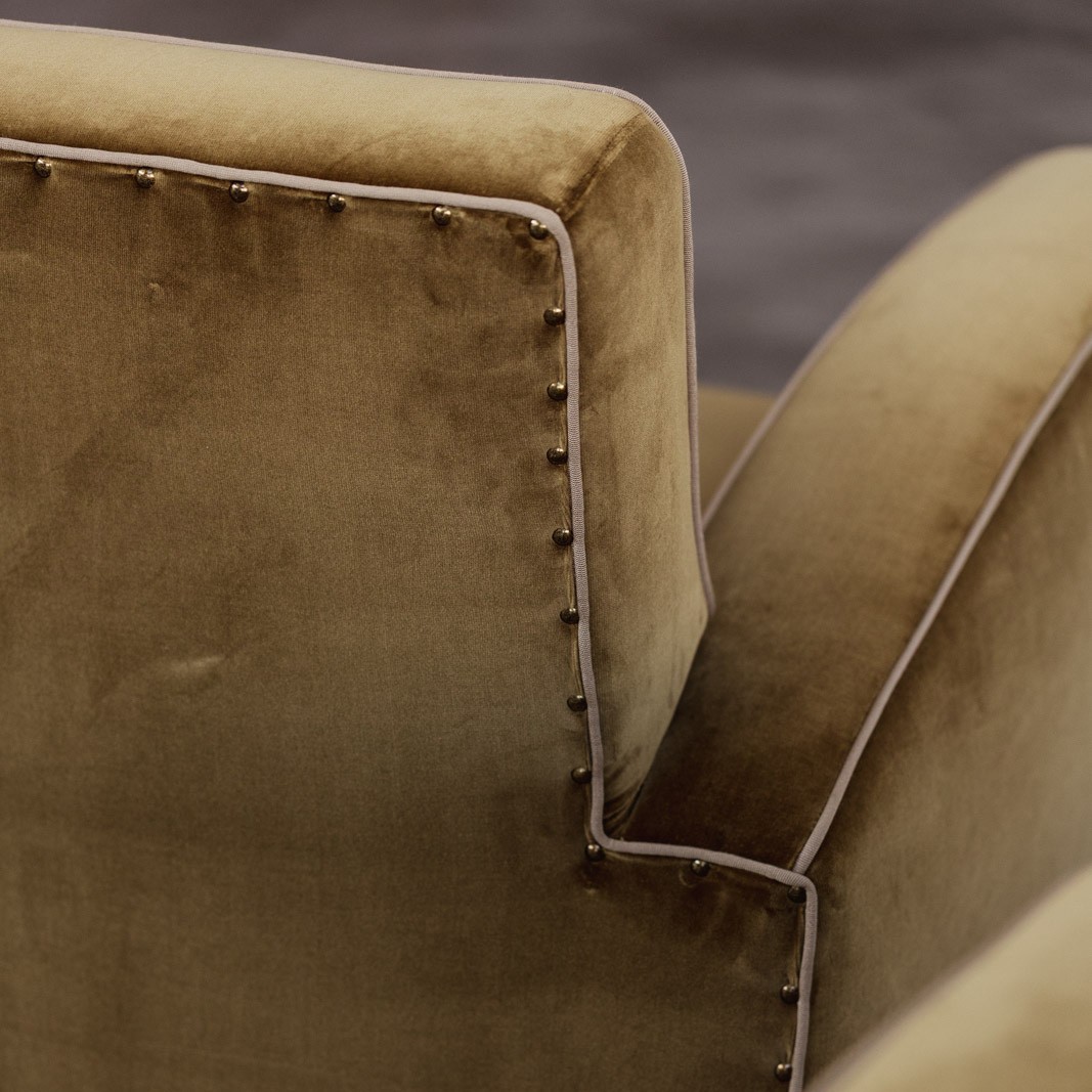 Jacques Adnet Club Armchairs, Musk Green Velvet, 1930s, Set of 2, 1930s