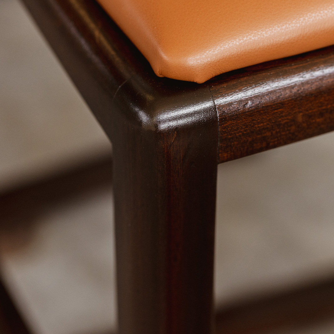 Joseph Dirand Bar Stools, Cognac Leather, 2010, Set of 2, 2010