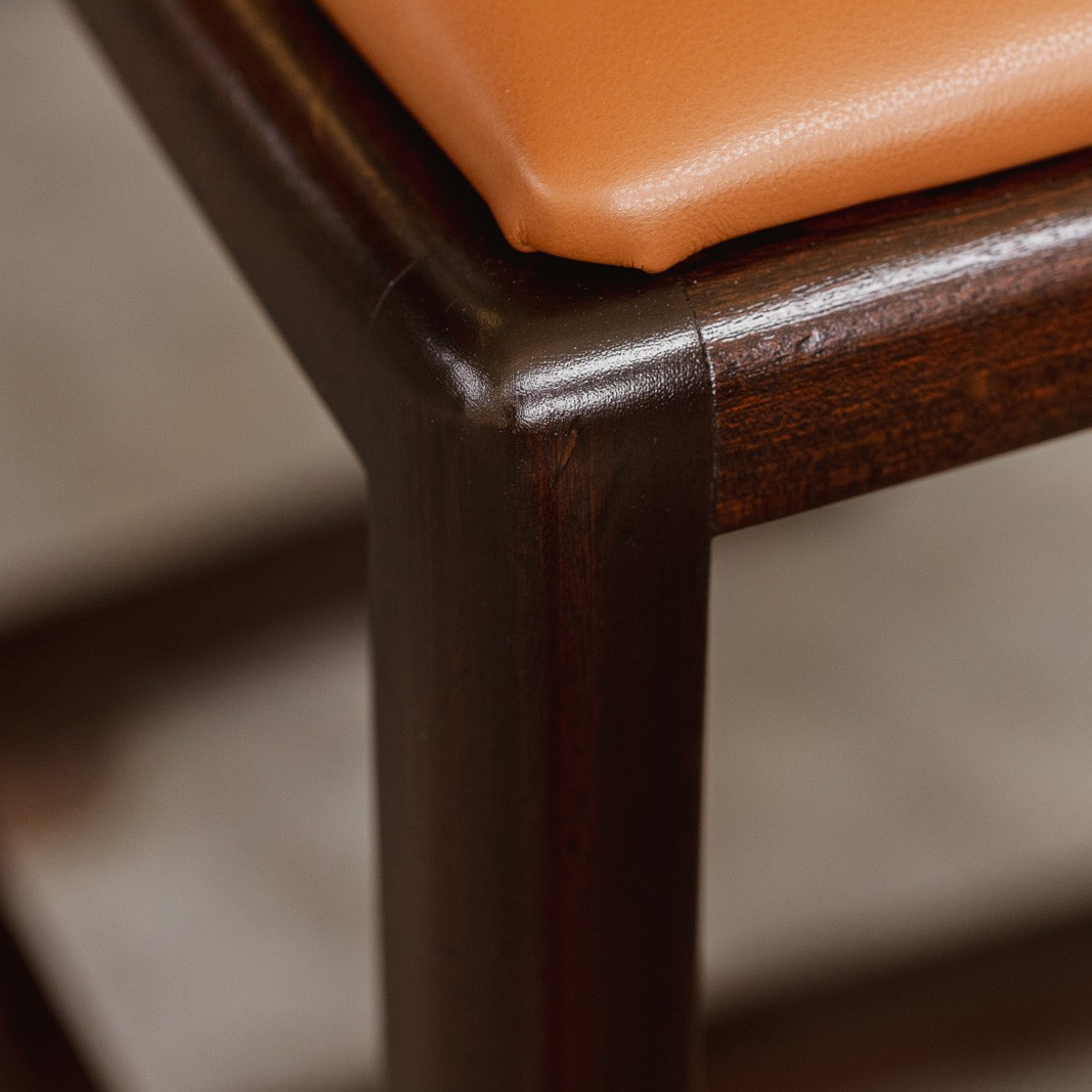 Joseph Dirand Bar Stools, Cognac Leather, 2010, Set of 2, 2010